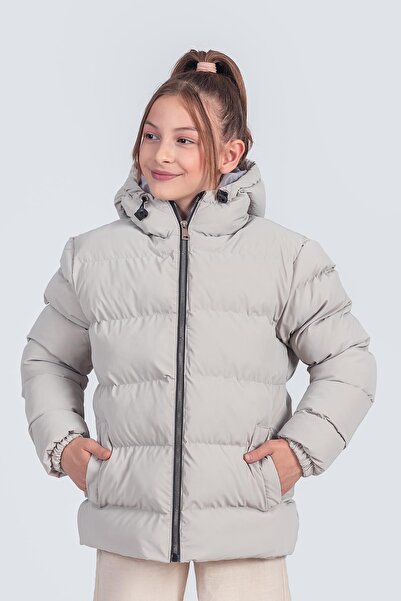 Zaziko Kids Kız Çocuk Kapüşonlu Nova Kumaş Kışlık Mont KM1010