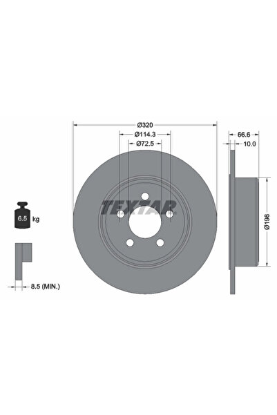 TEXTAR Disc Frana Chrysler 300C Dodge Challenger Cupe/Charger