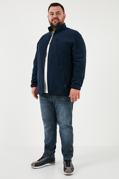 Buratti Regular Fit Stand Collar Zipper Closure Plus Size 2-Pack Fleece Cardigan Men's Cardigan 5906028Bs2