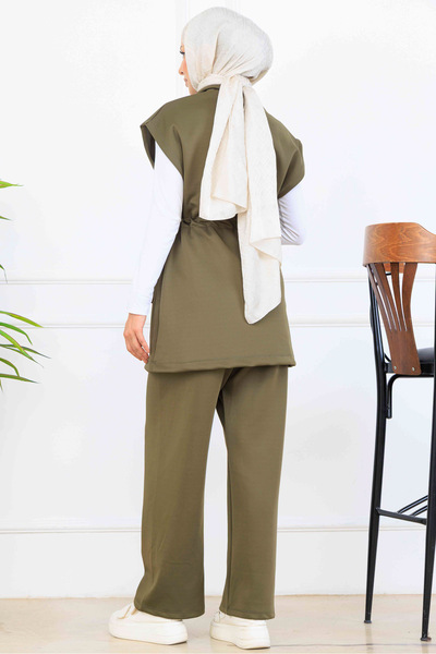 benguen Belden Bağlamalı Scuba İkili Takım N5375 Haki