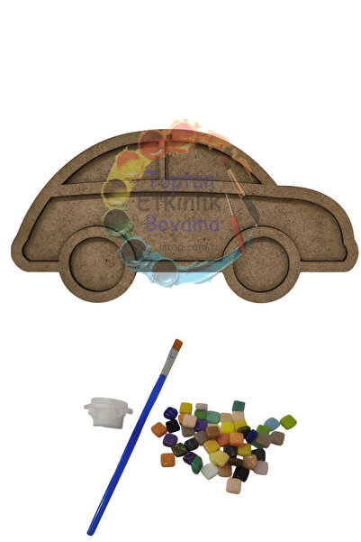toptanetkinlikboyama Araba Mozaik Yapma Seti | MDF Mozaik Taş Etkinlik Ürünü