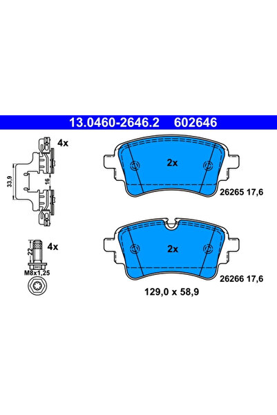 Ate Set Placute Frana Frana Disc Audi A4 Allroad B9/A4 B9/A5 2015-2024