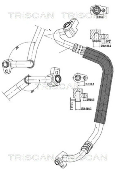 TRISCAN Conducta Presiune Variabila Aer Conditionat Ford C-Max 2/Focus 3/Gran...