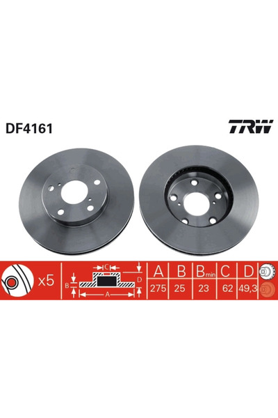 TRW Disc Frana Toyota Rav 4 2/Vista / Camry Limuzina