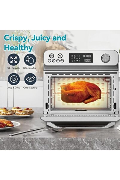 DEIME Air Fryer 22L 1800W hot air fryer, set with mini convection oven, digital hot air oven made of