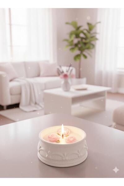 GN DESİNG Gül kokulu dekoratif mum