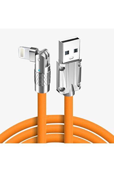 Timebox Data and Fast Charging Cable 120W 180 Degree Rotation QC 3.0 USB Lightning Apple 2m LED Indi