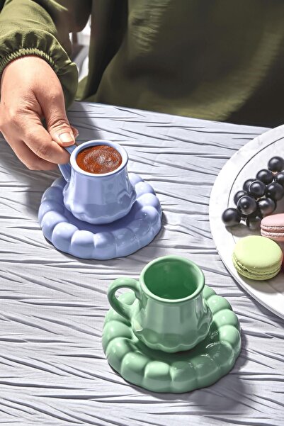 İLİVA 2-Person Coffee Cup Set – Modern Design, Stylish Presentation and Gift-Worthy Turkish Coffee Set