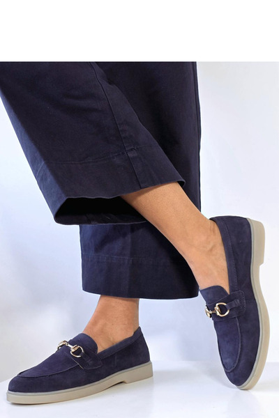 GARKONY Casual Shoes Genuine Suede Leather Navy Blue Brenda