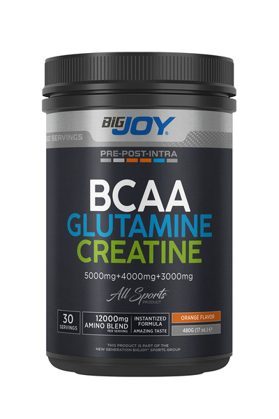 Bigjoy Sports كرياتين + بي سي إيه إيه + جلوتامين بنكهة البرتقال 480 جرام 30 ح...