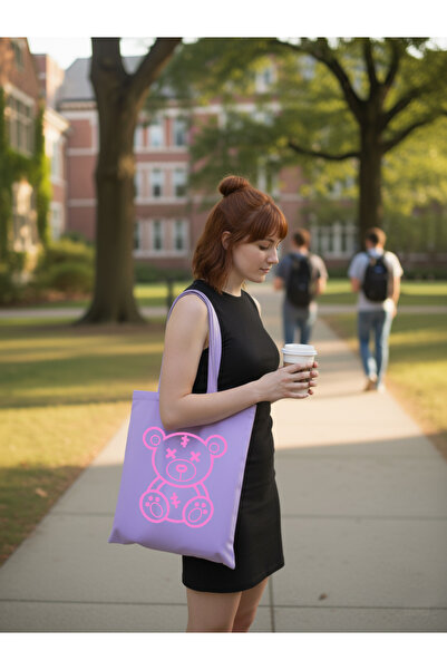 Cemira حقيبة يد على شكل دب تيدي، حقيبة قماشية أرجوانية، حقيبة Pinterest، حقيب...