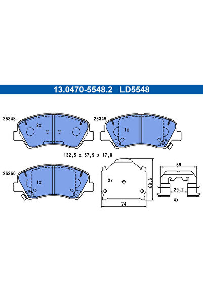 Ate Set Placute Frana Frana Disc Hyundai Accent 4/I20 2/I20 Active Kia Rio 3