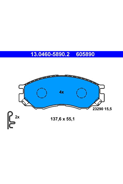 Ate Set Placute Frana Frana Disc Mitsubishi Delica / Space Gear/L200/L400 Bus