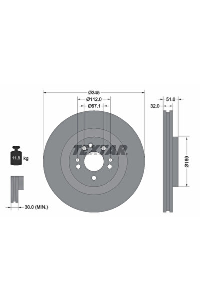 TEXTAR Disc Frana Mercedes-Benz M-Class