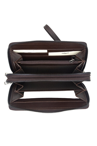 Cacharel Brown Wint Leather Unisex Wallet 3369W18