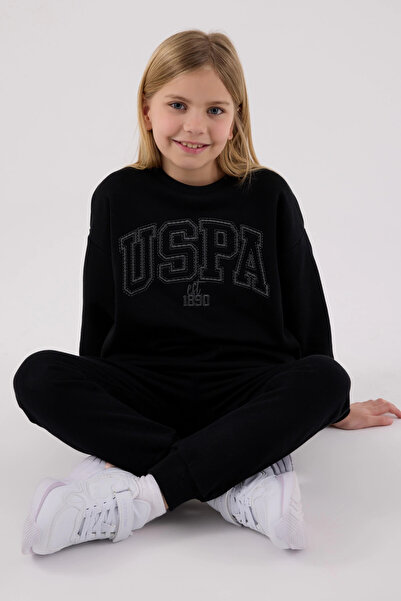 U.S. Polo Assn. 4-15 Years Old Licensed Us Polo Assn Girl's Set-Black