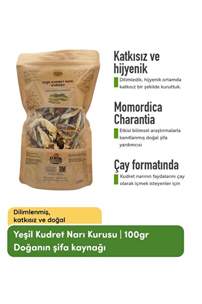 YUVADAN Yeşil Kudret Narı Kurusu - 100 gr | Kudret narı çayı
