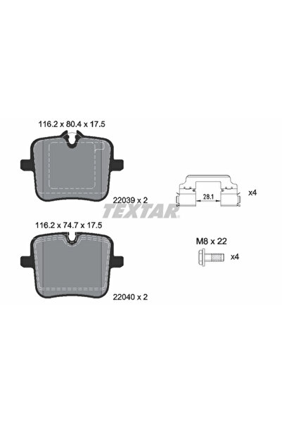 TEXTAR Set plăcuțe frana, frana disc 2203901 Alpina B7/Xb7 Bmw 5/7/8 Cabriole...