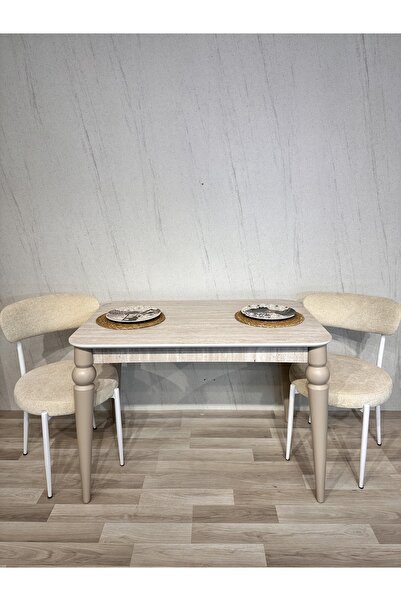 SÇ MASSAN 70 x 110 Mutfak Masası Traverten MDF (Sadece Masa) Sabit Yemek Masa...