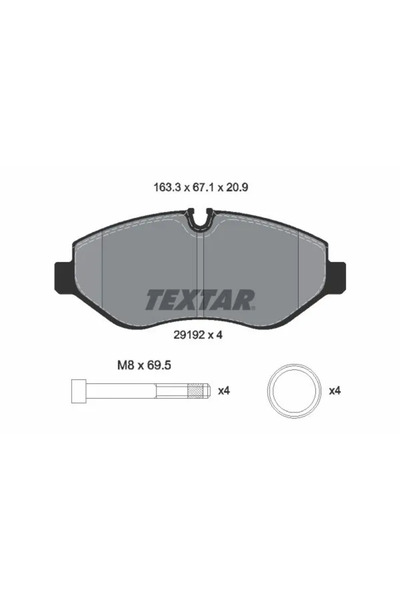 TEXTAR Комплект спирачни накладки за дискови спирачки Mercedes-Benz Viano/Vit...