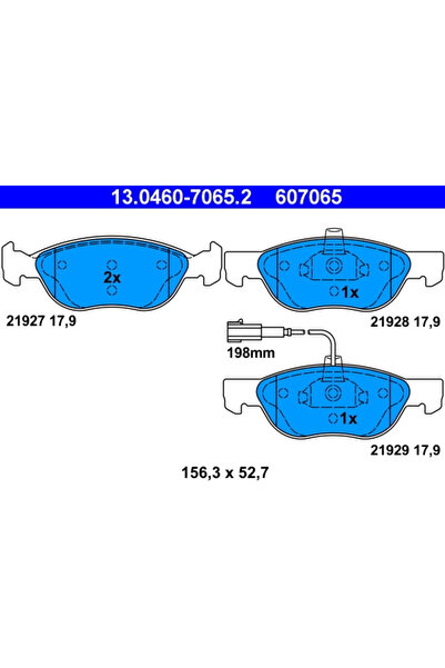 Ate Комплект дискови спирачни накладки Fiat Barchetta/Brava/Bravo 1 Lancia De...