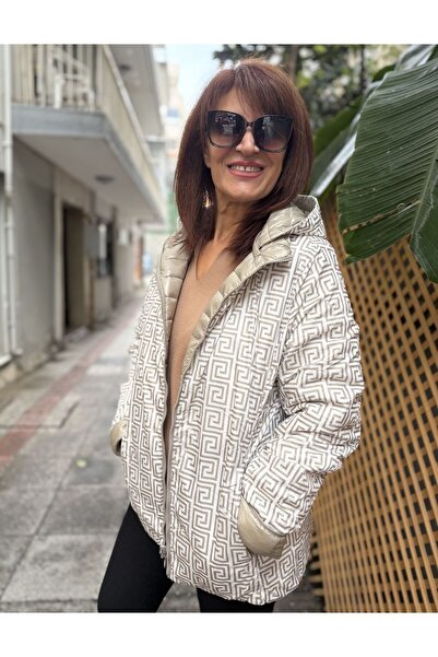 DenizEge Ιταλικό κοντό παλτό διπλής όψης μπεζ