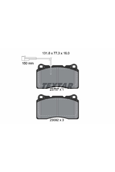 TEXTAR Set Placute Frana Frana Disc Alfa Romeo 159 Lancia Delta 3