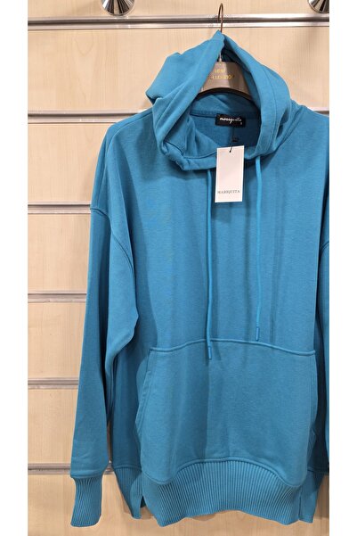 trendbysena Hooded Women's Sweatshirt with Kangaroo Pocket Detail