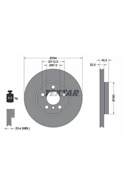 TEXTAR Disc Frana Bmw 1/2 Active Tourer/2 Gran Tourer Bmw (Brilliance) Seria ...