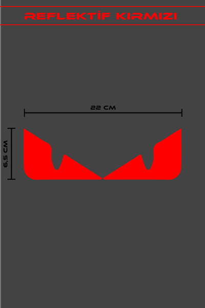 Ydm Reklam KIZGIN UNİVERSAL GÖZ 22*6,5 CM ( MOTOR FARI - ARAÇ AYNASI - KASK A...