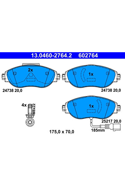 Ate Set Placute Frana,Frana Disc 13.0460-2764.2 Seat Alhambra/Alhambra Van Sk...