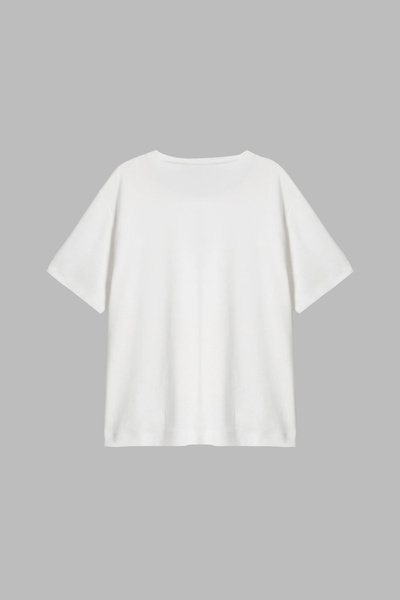 CİNEMA MODA Bombshell Femme Baskılı Relaxed Fit Beyaz Kadın Tshirt