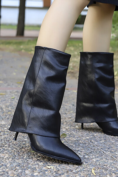 GİNZA SHOES Rs 1400 Thin Heeled Folded Short Boots