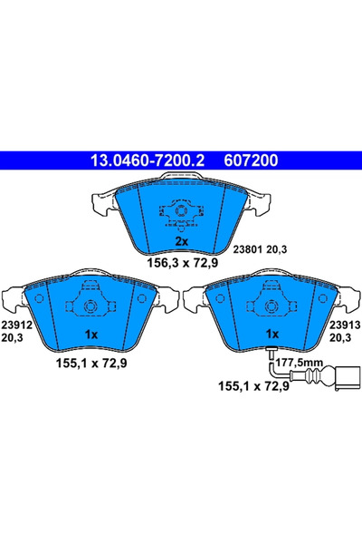 Ate Set Placute Frana Frana Disc Audi A3 Seat Leon
