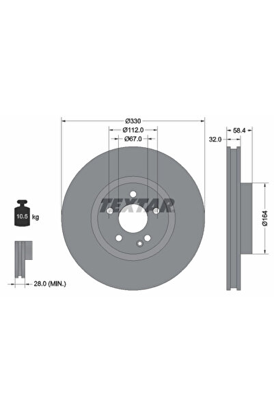 TEXTAR Disc Frana Lorinser Ls Mercedes-Benz 5-Class/Marco Polo Camper/Vito Mixto