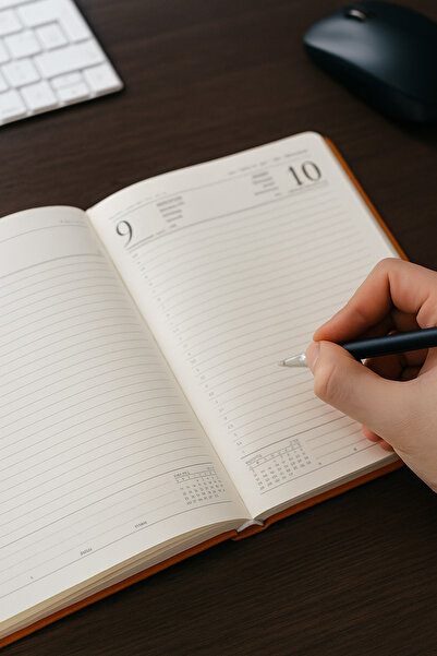 Go Promosyon 2026 Stylish Design Daily Agenda Red – Hardcover Desktop Planner