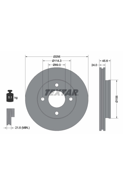 Krieger Disc Frana Mitsubishi Colt 6/Colt Czc 6/Colt Caseta/ Smart Forfour
