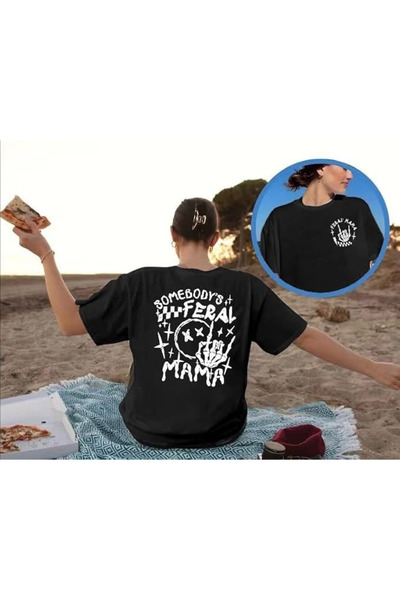 shopivastore Μπλουζάκι με στάμπα Crew Neck - Μαύρο