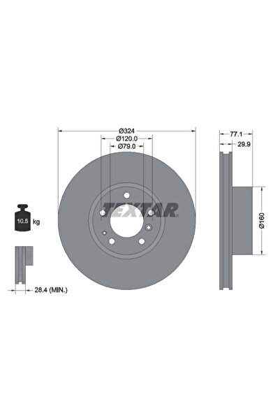 TEXTAR Disc Frana Alpina B10 Bmw 5/7/8