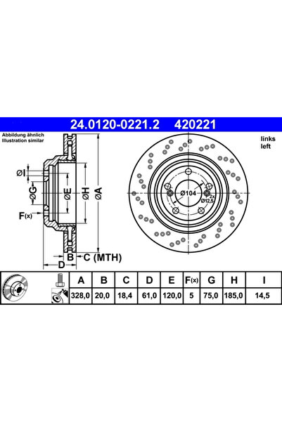 Ate Set Discuri Frana Bmw 3/Z4 Roadster/Z4 Cupe 2000-2008