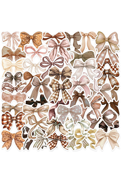 Choice ملصقات فيونكة لطيفة متعددة الألوان، 50 قطعة، ملصقات فيونكة كرتونية كاو...