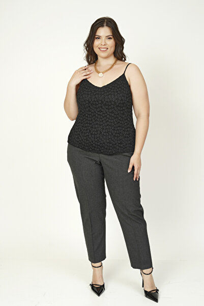 Büyük Moda Lace Lining Inside Straped Blouse