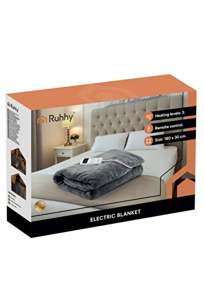 ISO Trade Sp Patura electrica deluxe 180x130cm, telecomanda LED, 6 trepte incalzire, material moale , negru