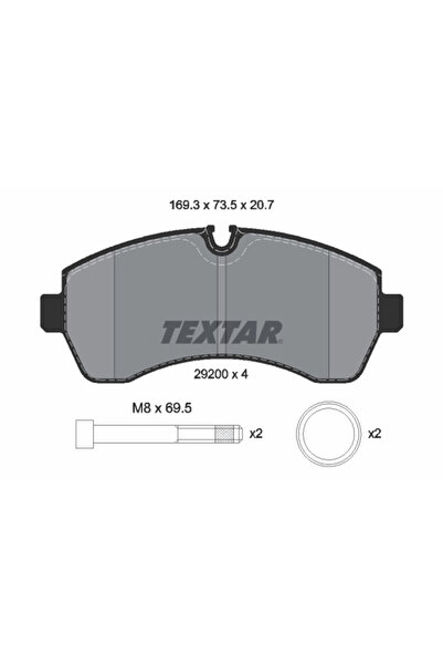 TEXTAR Комплект спирачни накладки за дискови спирачки Mercedes-Benz Sprinter ...