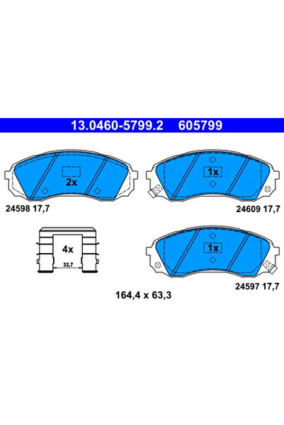 Ate Set Placute Frana Frana Disc Hyundai H-1 Cargo/H-1 Travel Kia Carnival / ...