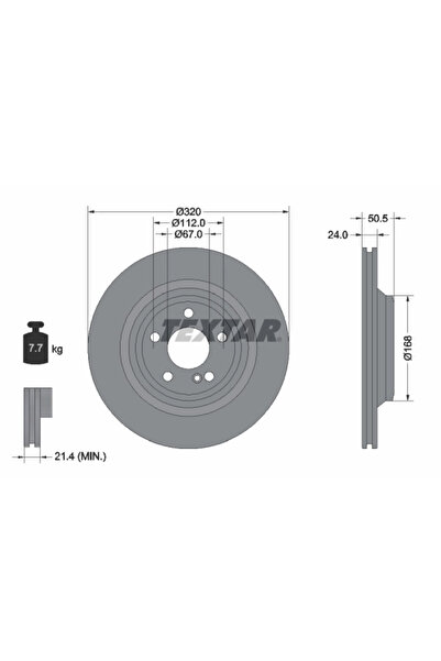 TEXTAR Спирачен диск за Mercedes-Benz SL