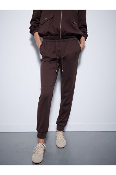 MAG FASHİON Дамски черни спортни панталони Jogger с висока талия