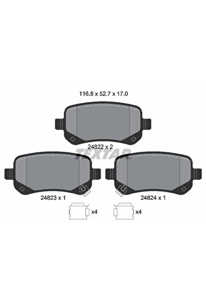 TEXTAR Set Placute Frana Frana Disc Chrysler Grand Voyager 5 Dodge Grand Cara...