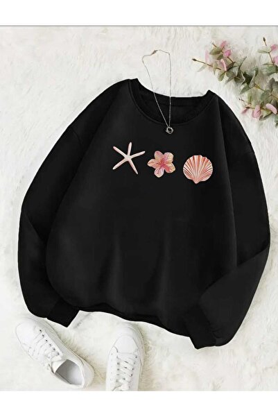 tkn your style Φούτερ μεγάλου μεγέθους με σχέδιο μόδας με στάμπα STARFISH