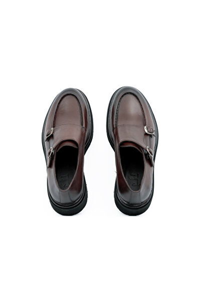 Tuna Hakiki Deri Çift Tokalı Erkek Loafer Ayakkabı EVA Taban - E4464